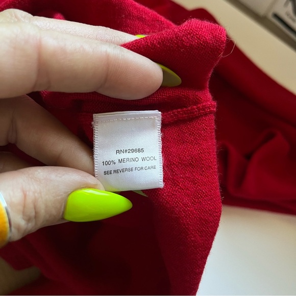 Vintage Pendleton Turtleneck Merino Wool Sweater Red Classic Career Soft Holiday - Picture 5 of 11